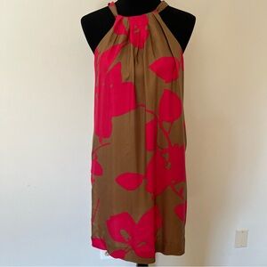 J. Crew Silk Brown and Pink Dress Size 10